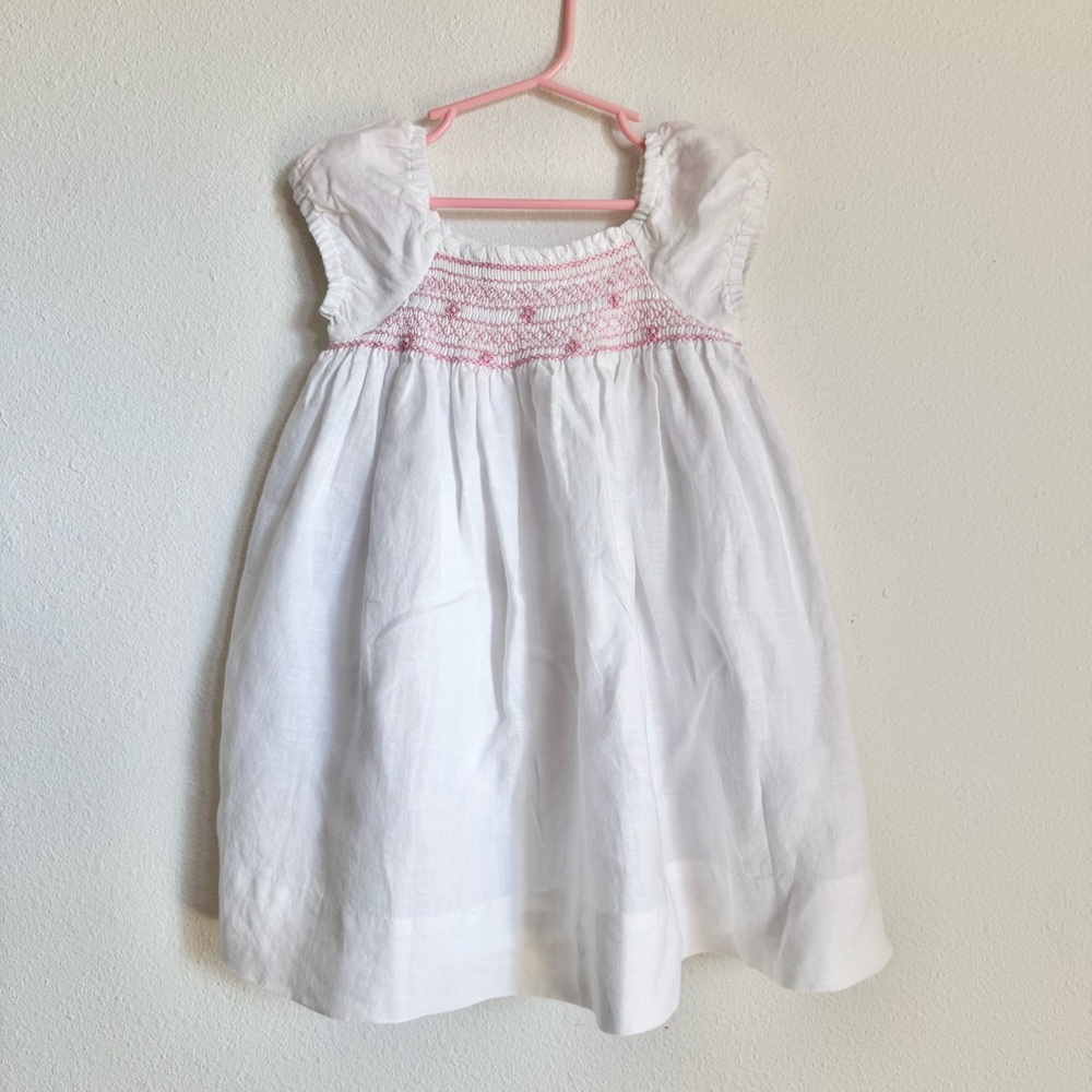 smocked linen anavini dress